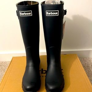 Barbour® Bede Wellington Boots Size UK 8 US 10 W Navy NIB